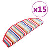 vidaXL Tapis d'escalier auto-adh&eacute;sifs 15 pcs 65x24x4 cm