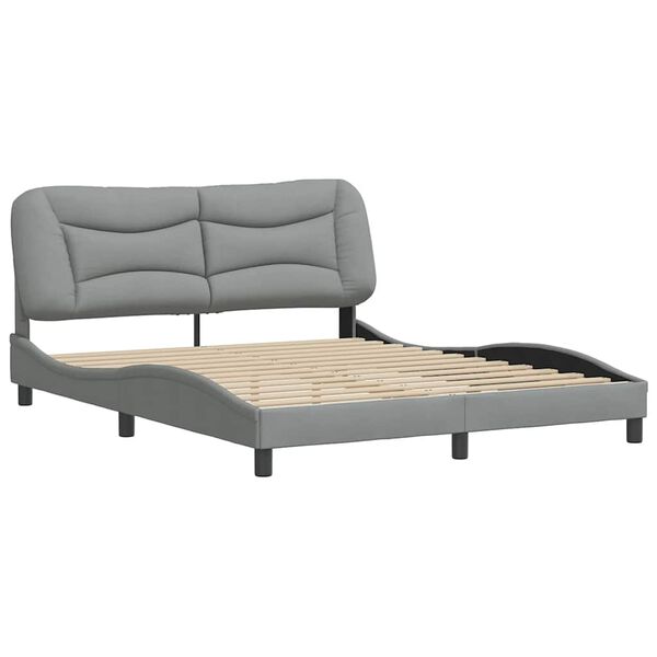 vidaXL Cadre de lit sans matelas Hvar gris clair 160x200 cm tissu