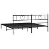 vidaXL Cadre de lit m&eacute;tal sans matelas et t&ecirc;te de lit noir 180x200 cm