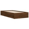 vidaXL Cadre de lit avec tiroirs sans matelas ch&ecirc;ne marron 90x190 cm