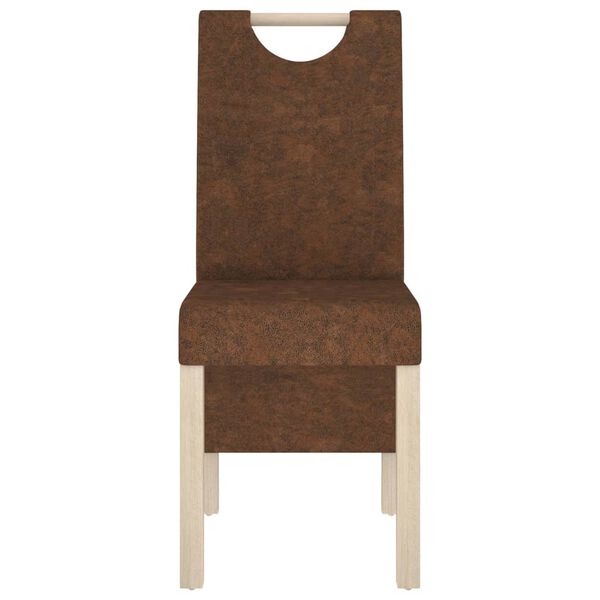 vidaXL Chaises &agrave; manger lot de 2 marron similicuir daim