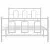vidaXL Cadre de lit m&eacute;tal sans matelas et pied de lit blanc 107x203 cm