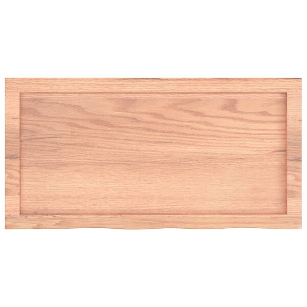 vidaXL Dessus de table marron clair bois ch&ecirc;ne massif trait&eacute;