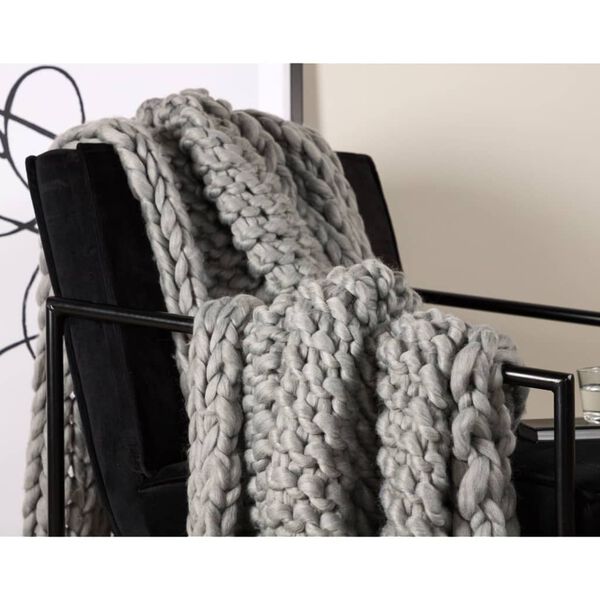 Venture Home Plaid Kate 170x130 cm Polyester Gris clair