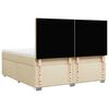 vidaXL Sommier &agrave; lattes de lit avec matelas Cr&egrave;me 180x200 cm Tissu