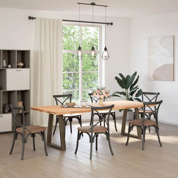 vidaXL Pieds de table à manger en forme de V 2 pièces Acier naturel 50 x (72-73,3) cm Acier