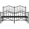 vidaXL Cadre de lit m&eacute;tal sans matelas avec pied de lit noir 140x200cm