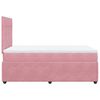 vidaXL Sommier &agrave; lattes de lit avec matelas rose 120x190 cm velours