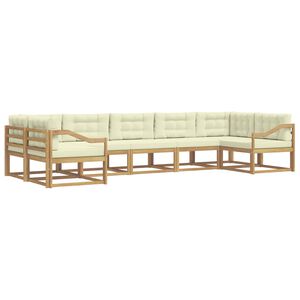 vidaXL Ensemble de canap&eacute;s d'ext&eacute;rieur 7 pcs Blanc et cr&egrave;me