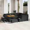vidaXL Ensemble de canap&eacute; de jardin 12 pcs Noir Poly rotin