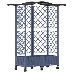 vidaXL Lit &Eacute;lev&eacute; avec Treillis et Toit Gris 124 x 40 x 129 cm PP