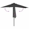 vidaXL Parasol de jardin Noir 294 x 150 x 223 cm Polyester et Acier