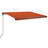 vidaXL Auvent manuel r&eacute;tractable sur pied 400x350 cm Orange et marron