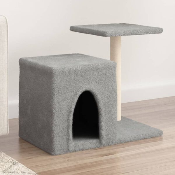 vidaXL Arbre &agrave; chat avec griffoirs en sisal gris clair 50,5 cm