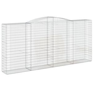 vidaXL Panier de gabions arqu&eacute; 400x50x180/200 cm Fer galvanis&eacute;