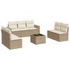 vidaXL Salon de jardin avec coussins 8 pcs beige r&eacute;sine tress&eacute;e