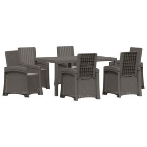 vidaXL Ensemble de salle &agrave; manger pour jardin 7 pc Gris clair PP