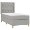 vidaXL Sommier &agrave; lattes de lit matelas LED Gris clair 90x190cm Tissu