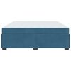 vidaXL Cadre de lit avec matelas Bleu fonc&eacute; 200 x 200 cm tissu