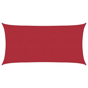 vidaXL Voile d'ombre Rouge 2 x 6 m HDPE