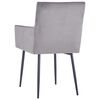 vidaXL Chaises &agrave; manger avec accoudoirs lot de 2 gris velours