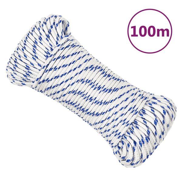vidaXL Corde de bateau Blanc 4 mm 100 m Polypropyl&egrave;ne