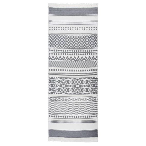 vidaXL Tapis Gris et blanc 100x300 cm Coton
