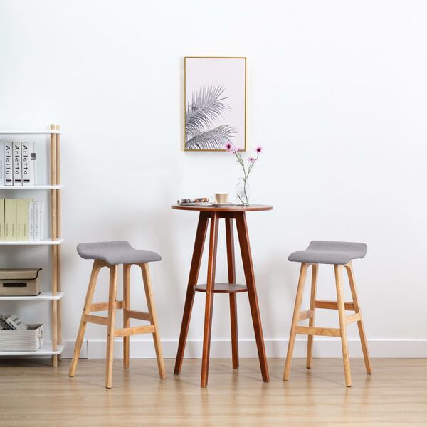 vidaXL Tabourets de bar lot de 2 gris clair tissu