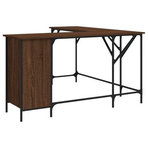 vidaXL Bureau ch&ecirc;ne marron 141x141x75 cm bois d'ing&eacute;nierie