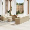 vidaXL Ensemble de canapé de jardin 10 pcs Beige et crème Poly Rattan