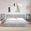 vidaXL Tables de chevet murales avec lumi&egrave;res LED 2 pcs gris b&eacute;ton