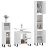 vidaXL Ensemble de meubles salle de bain 3 pcs blanc bois d'ing&eacute;nierie