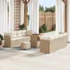 vidaXL Ensemble de canap&eacute; de jardin avec coussin 11 pcs beige et cr&egrave;me