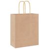 vidaXL Sacs en papier 250 pcs avec poign&eacute;es marron 18x8x22 cm