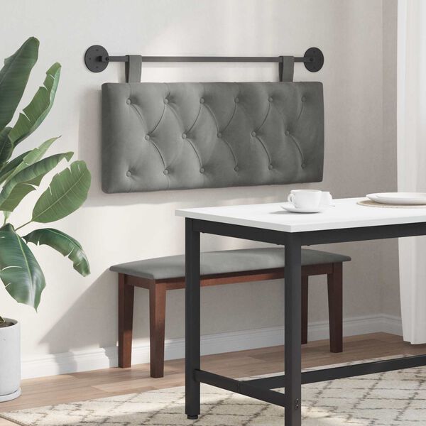 vidaXL T&ecirc;te de lit suspendue Gris fonc&eacute; 110 x 55 x 7 cm Velours