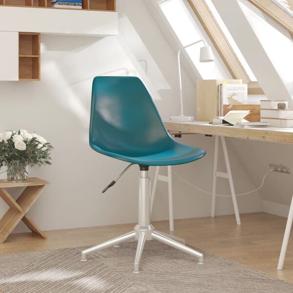 vidaXL Chaise de bureau pivotante Turquoise PP