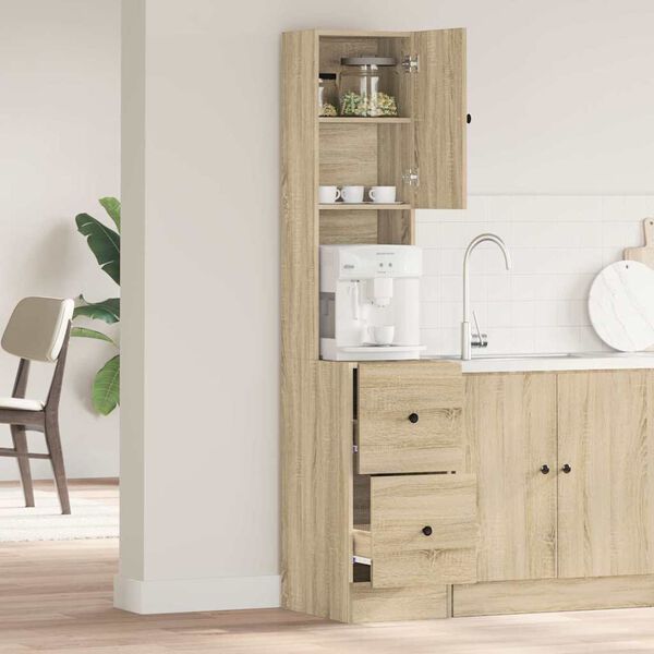 vidaXL Armoire de cuisine Beige 35 x 50 x 180 cm Bois d'ing&eacute;nierie