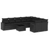 vidaXL Salon de jardin 10 pcs avec coussins noir r&eacute;sine tress&eacute;e