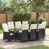 vidaXL Ensemble de salle &agrave; manger pour jardin 9 pcs Noir polyrotin