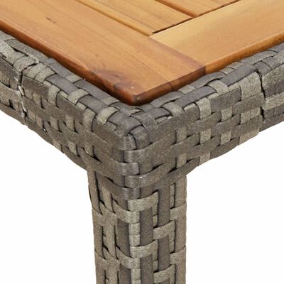 vidaXL Table de jardin 150x90x75 cm Résine tressée bois d'acacia Gris