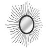 vidaXL Miroir mural de jardin Rayons de soleil 60 cm Noir