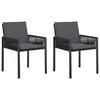 vidaXL Chaises de jardin 2 pc Noir et Gris fonc&eacute; polyrotin