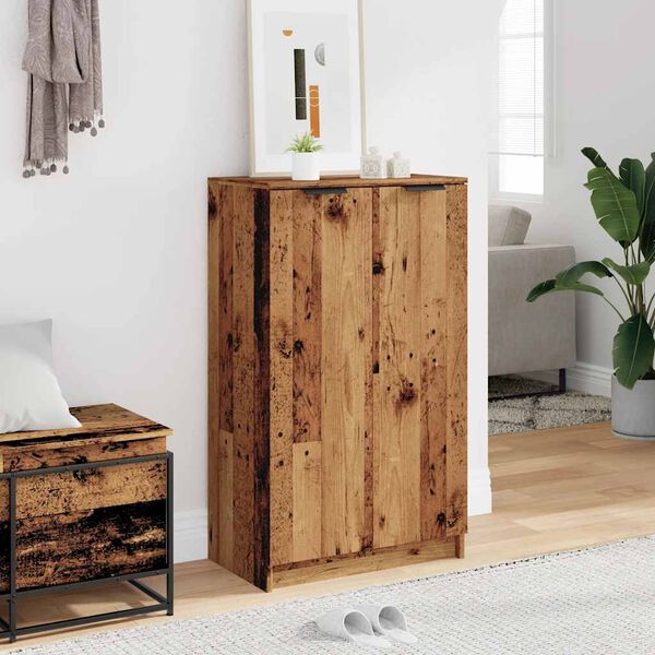 vidaXL Armoire &agrave; chaussures vieux bois 59x35x100,5cm bois d'ing&eacute;nierie