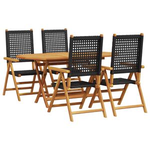 vidaXL Ensemble de salle &agrave; manger pour jardin 5 pcs Noir