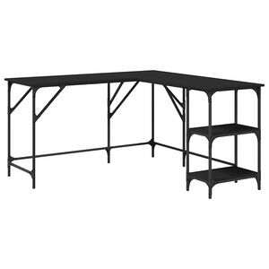 vidaXL Bureau noir 139x139x75 cm bois d'ing&eacute;nierie