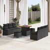 vidaXL Ensemble de canap&eacute; de jardin avec coussin 9 pcs Noir polyrotin