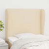 vidaXL T&ecirc;te de lit avec oreilles Cr&egrave;me 93x23x118/128 cm Tissu