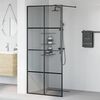 vidaXL Mur de Douche &agrave; L'Italienne Noir 90 x 195 cm verre tremp&eacute;