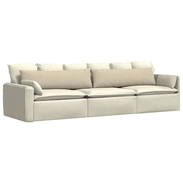 vidaXL Coussins de canap&eacute; 2 pcs Cr&egrave;me 145 x 40 cm tissu