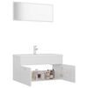 vidaXL Ensemble de meubles de salle de bain Blanc brillant Agglom&eacute;r&eacute;